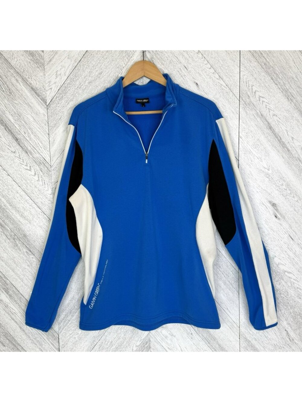 Galvin Green 1/4 Zip Pullover Long Sleeve Shirt Mens Large Blue Golf Insula